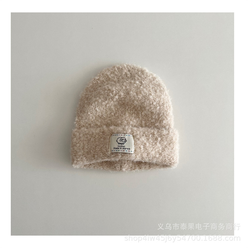 儿童纯色卷边百搭针织帽25年韩版男女童布标户外防寒保暖毛线帽潮|undefined