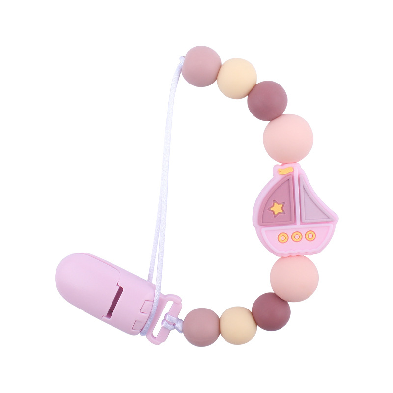 Suministros para bebés chupete Cadena de dibujos animados creativa vela mordedura de silicona cadena anti-gota molar Nuevo