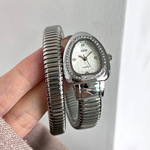 歌迪新款时尚中古高级蛇头镶嵌钻石金色蛇形气质高级感女士手表