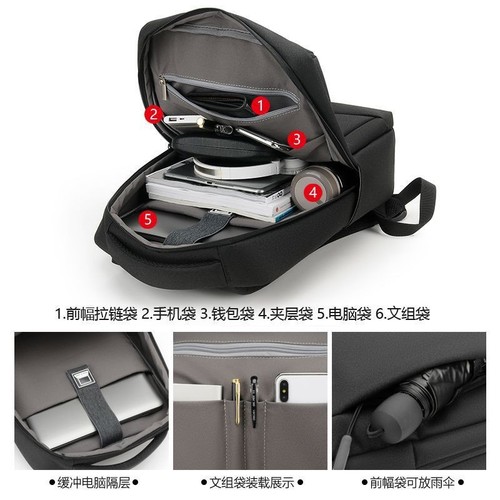 Cross-border business backpack men's casual waterproof computer backpack male student school bag large capacity travel bag gift