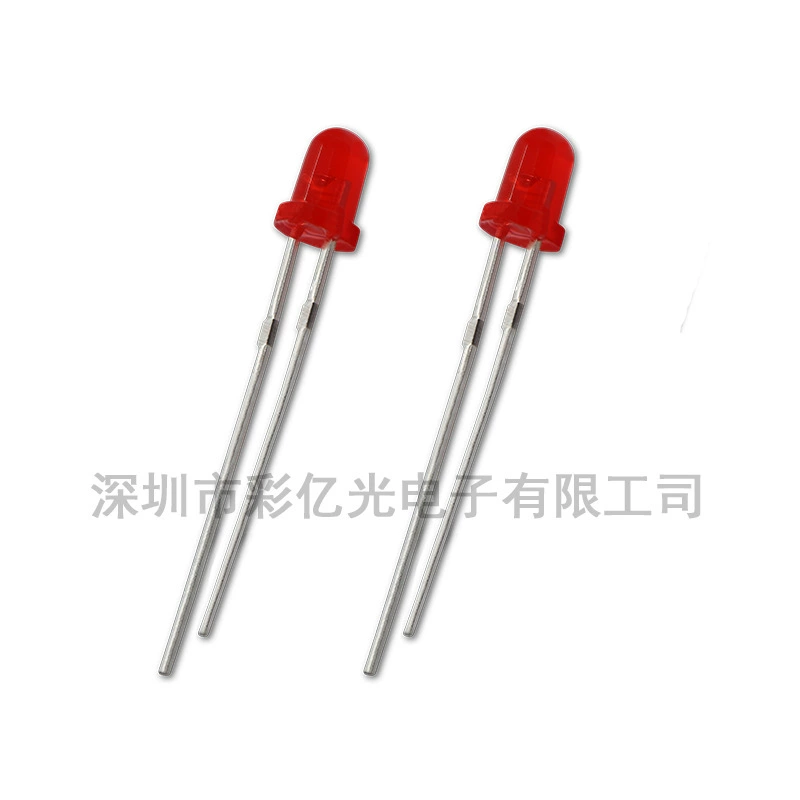 F3/3mm Round Head Red Hair Red Light Transparent Short Foot Long Foot Plug-in F3 Red Hair Red Light Direct Plug Red Highlight LED Bead