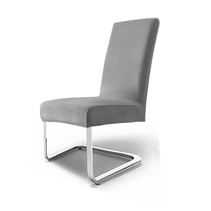 cubierta de silla de terciopelo elástica de plata gruesa cubierta de silla de comedor de hotel cubierta de polvo cubierta de silla de alto nivel sentido transfronterizo