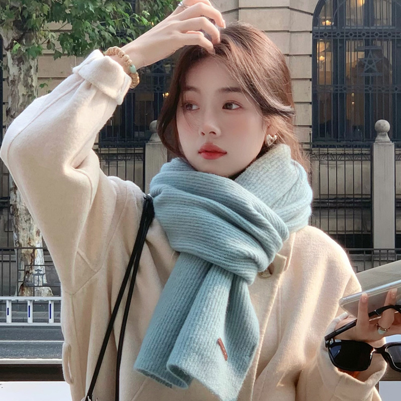Knitted Scarf For Women Warm Wool Scarf Versatile Autumn Winter_voghion.com