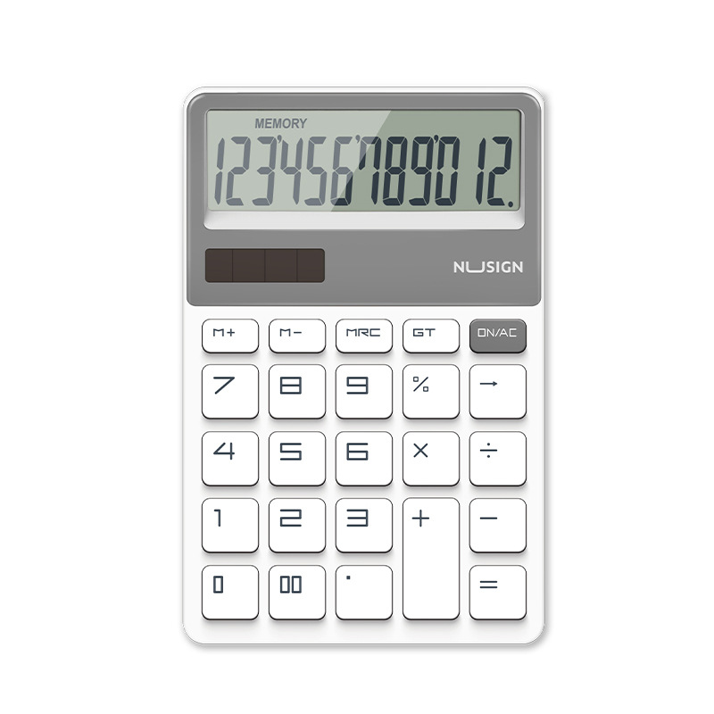 Deli neusai NS042 Calculadora de pantalla grande de doble potencia portátil de oficina de negocios del estudiante calculadora simple