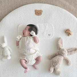 韩货INS新款婴童圆形爬行垫可拆洗地垫精美刺绣儿童帐篷地毯