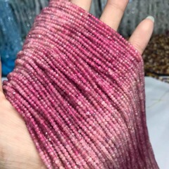 名都水晶天然グラデーション色粉碧璽盤珠彫刻面カット散珠DIYアクセサリー部品
