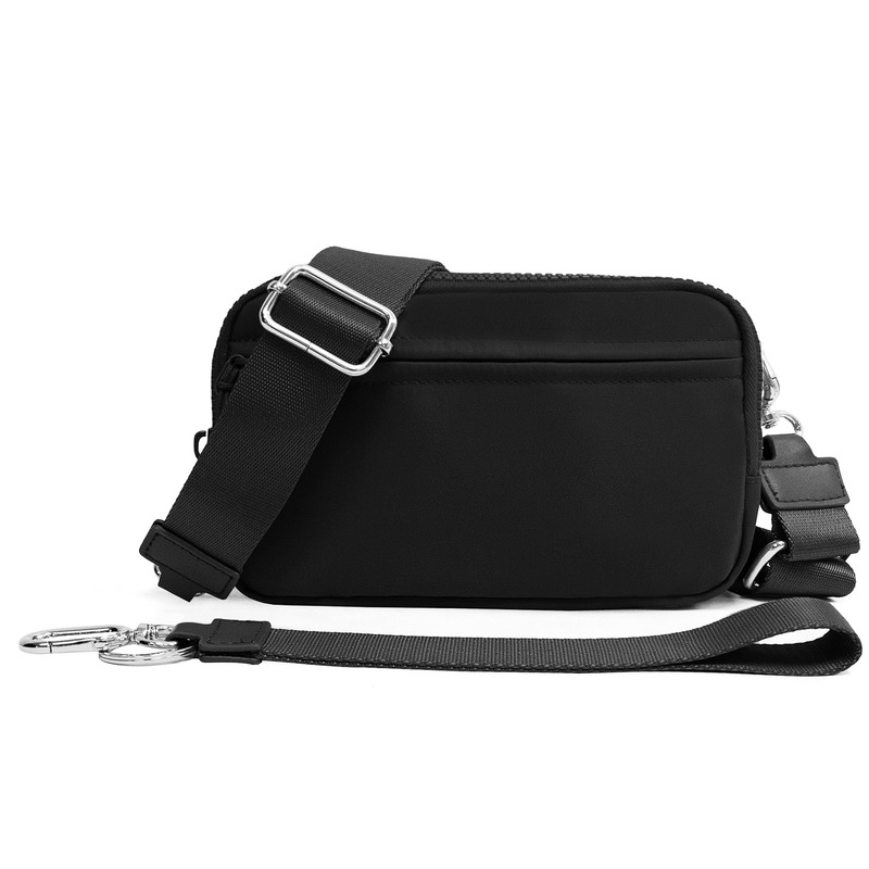 Lulu Same Style Bag Double Layer Polyester Waterproof Chest Bag Outdoor Sports Running Waist Bag Lulu Crossbody Men's and Women's Waist Bag