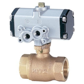 日本KITZ北泽两通双作用青铜气动球阀C-TE水阀螺纹水处理阀门