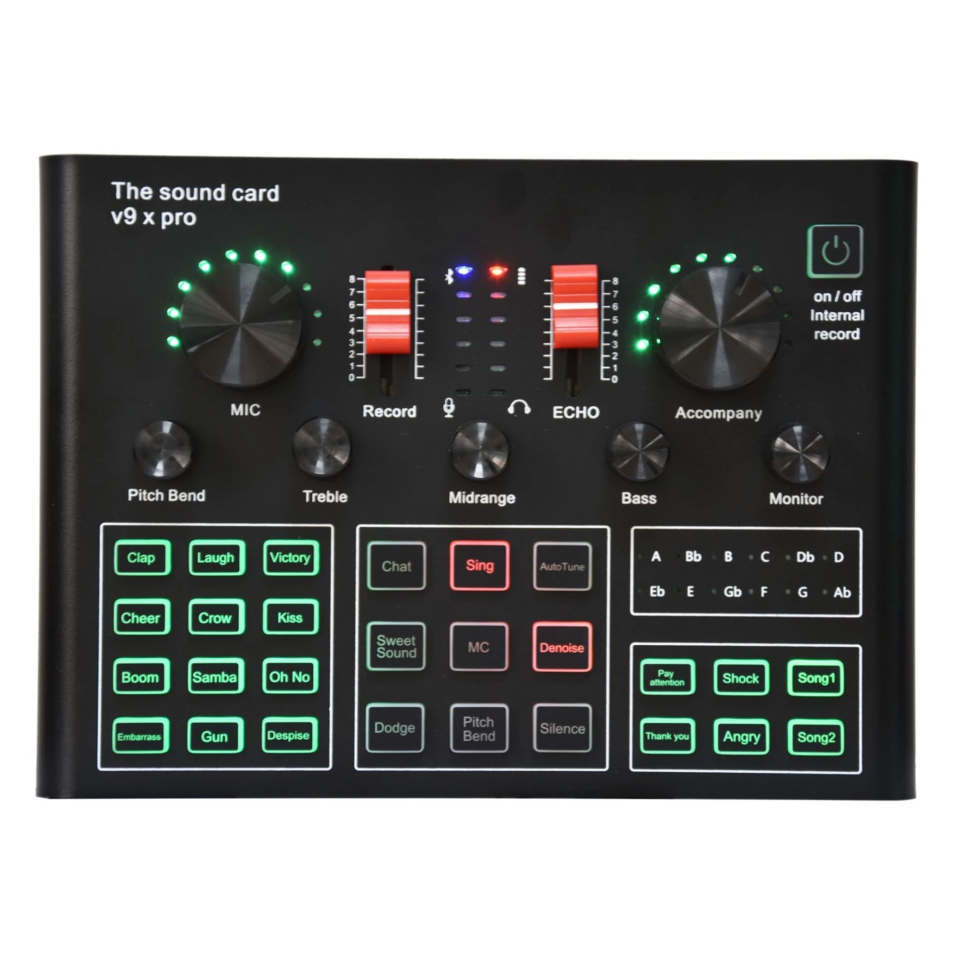 Tarjeta de sonido V8S para transmisión en vivo en TikTok, micrófono de condensador con cambiador de voz para influencer, teléfono móvil, computadora, karaoke, con Bluetooth.