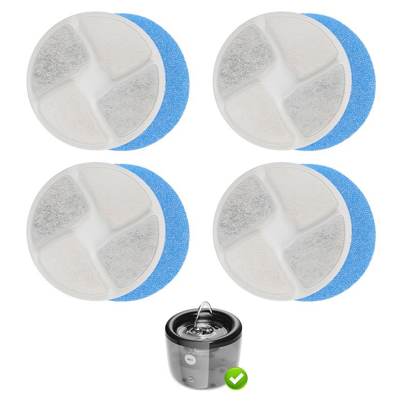 Filtros para bebedores de agua para mascotas adaptados a una variedad de bebedores de agua para gatos multifiltración de cabello de filtro de algodón carbón activado
