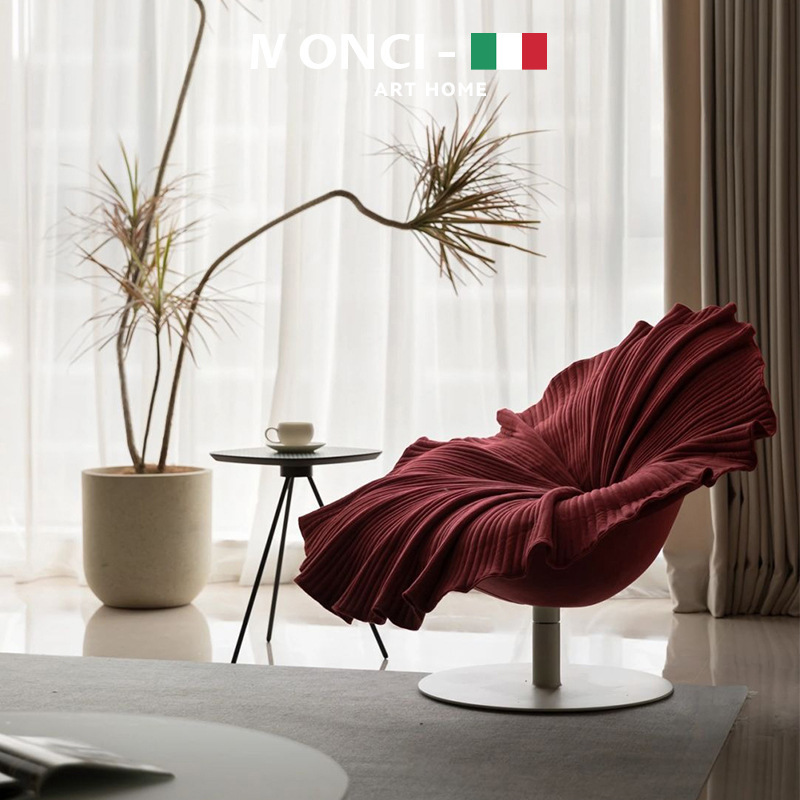 Designer Petal Chair Creative Flower Fabric Leisure Model Room Living Room Villa Single FRP Swivel Chair Designer Petal Chair Creative Flower Fabric Leisure Model Room Living Room Villa Single FRP Swivel Chair