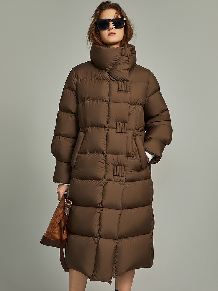 Chaqueta acolchada larga de invierno para mujer 2025 — estilo coreano suelto, gruesa, moderna y cálida