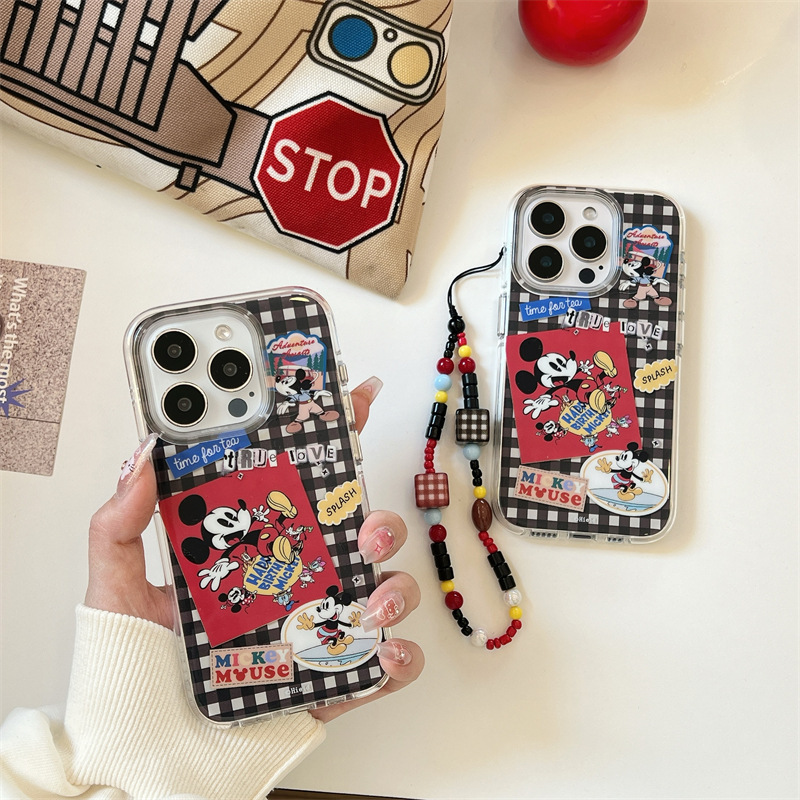 Patrón de estilo de película Mickey para iphone16ProMax cadena 15 funda para teléfono 13 Apple 14 diagonal 15PM