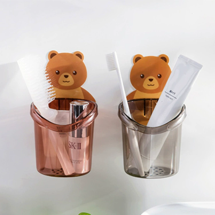 Чашка для хранения Bear Hug, настенная полка для хранения в ванной комнате без перфорации, ящик для хранения расчески, стойка для хранения зубной пасты, зубной щетки