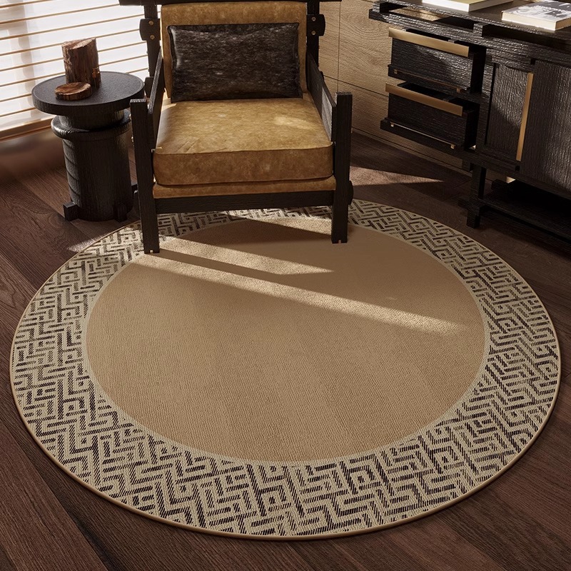Alfombra redonda sala de estar dormitorio nuevo mesilla de cama sofá manta giratoria estudio retro lujo ligero cojín de alta calidad