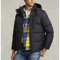 跨境正确版本拉夫小马外套棉服加厚新款男女连帽防风可脱卸帽夹克