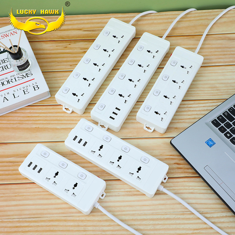 Comercio exterior exportación integrado con interruptor de cobre con lámpara USB de carga multi-interruptor enchufe de fila