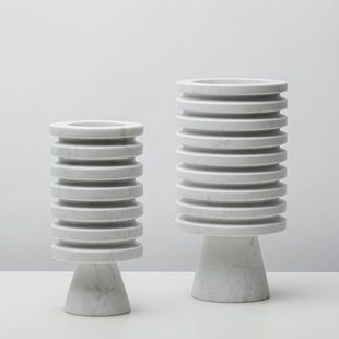 Casual, Creative, Accessible Luxury Style, High-End Marble Spiral Flower Vase, Model Room Dining Table, Flower Arrangement, Home Accessories