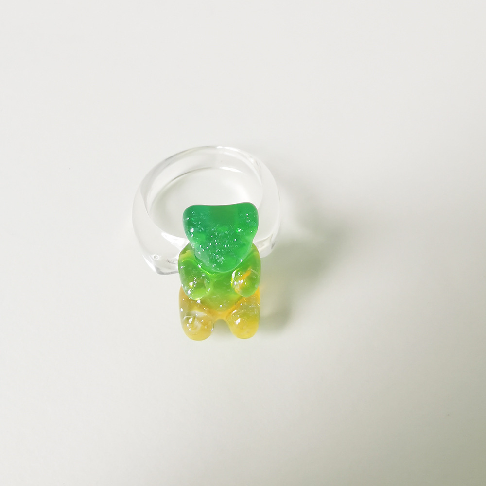 4g Weight Rings Classification 1 Piece Quantity Daily Occasion Acrylic Material Bear Pattern Women's Gender Cute Style Cute Bear Arylic Women's Rings 26