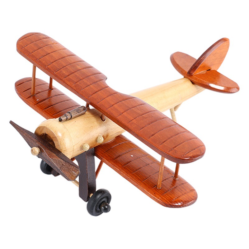 Innovador retro aviones de madera habitación hogar de madera decoración de escritorio modelo de avión decoración artesanía