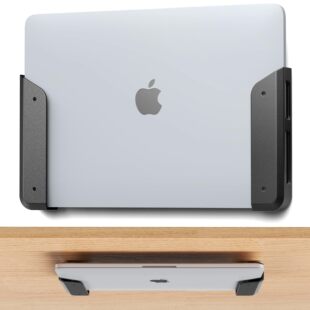 Wall-mounted under-table laptop stand with acrylic anti-scratch pad MacBook tablet