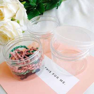 Korean Edition circular Storage box Hearts student Cosmetics With cover Plastic transparent Box Earrings rubber string