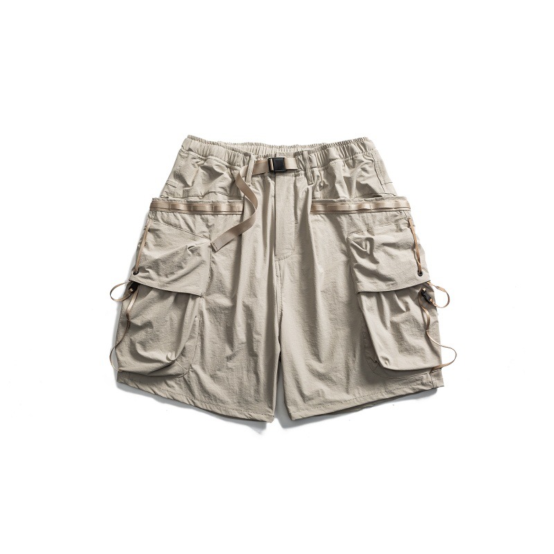 2025 Summer New Mountain Casual Outdoor Functional Large Pocket Design Loose Quick-drying Tooling Shorts for Men
