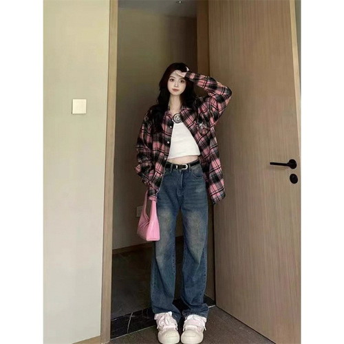 American Retro Sweet Cool Polka Dot Long Sleeve Shirt for Women Autumn Design Sense Minority Loose Shirt Outerwear