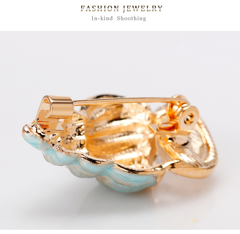 Alloy Material Marine Style Simple Style Pin Conch Alloy Enamel Unisex Brooches