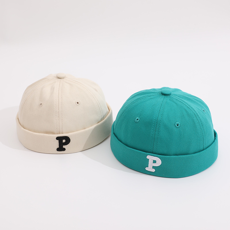 Chinese Style Childrens P Letter Pumpkin Cap For Spring Autumn_voghion.com