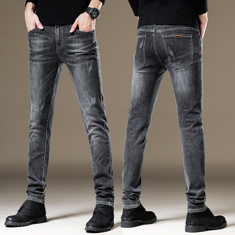 2023 pantalones vaqueros ocasionales del estiramiento de los hombres populares de Four Seasons jóvenes de los hombres del estilo de Hong Kong