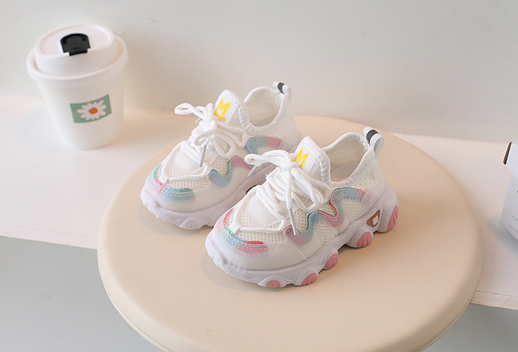 Sport per bambini Primavera e autunno Nuova suola morbida super leggera Maglia traspirante per ragazza casual Piccola bianca per imparare a camminare_voghion.com