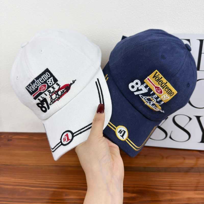 letras coreanas bordadas sombrero de béisbol mujer estilo retro americano sombrero blando sombrero de boca de pato hombre