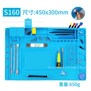 Mobile Phone Computer Repair Table Work Mat High Temperature Resistant Silicone Mat with Magnetic Insulation Mat Air Gun Soldering Iron Welding Table Mat