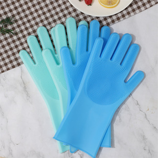 Dishwashing Silicone Gloves for Men and Women, Home Kitchen, Waterproof, Laundry, Vegetable, Dishwashing, Durable Silicone Cleaning Artifact Wholesale