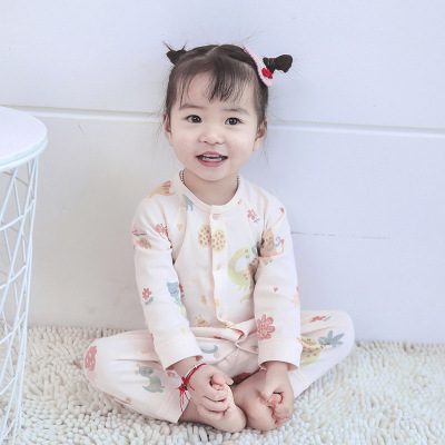 2021 new pattern supple Infants Conjoined Romper Climbing clothes Long sleeve men and women baby spring, summer, autumn and winter Four seasons Broken flowers