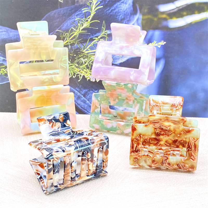 Horquilla de ácido acético de alta calidad para mujer, medio atado en la parte posterior de la cabeza, clip de agarre pequeño, horquilla de temperamento retro, clip de tiburón pequeño, tocado