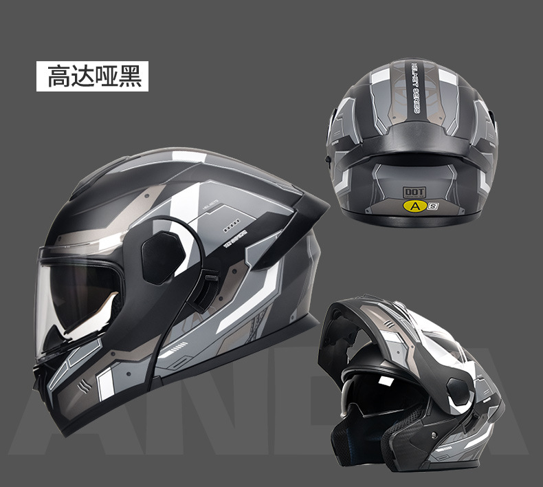Ad Electric Motorcycle Helmet Men's and Women's Motorcycle Safety Helmet All-Season Full-Face Helmet 3C/Dot Certified Open-Face Helmet
