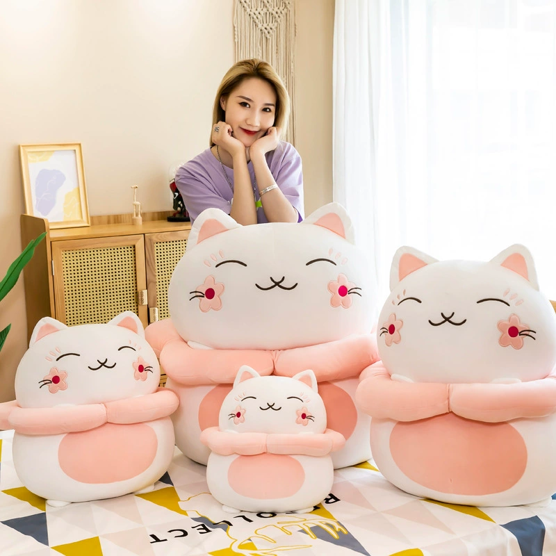 Мягкая игрушка кот-талисман с логотипом для девочек