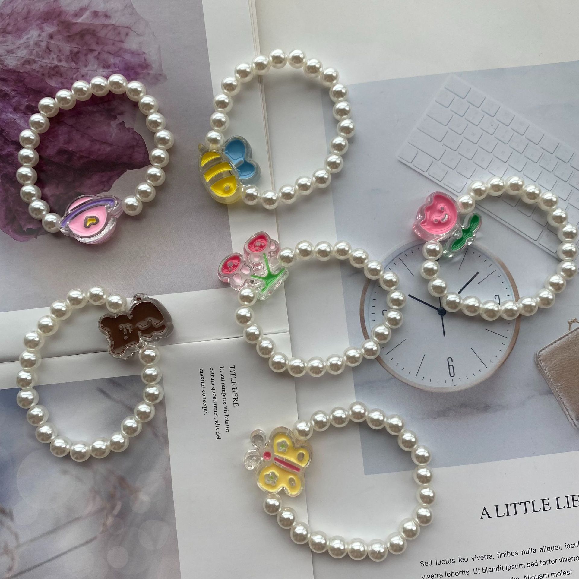 Cute Cartoon Arylic Beaded Womenu0027S Bracelets