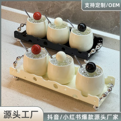 陶瓷調味罐套裝調料罐子組合裝鹽糖罐味精調料盒北歐廚房用品家用