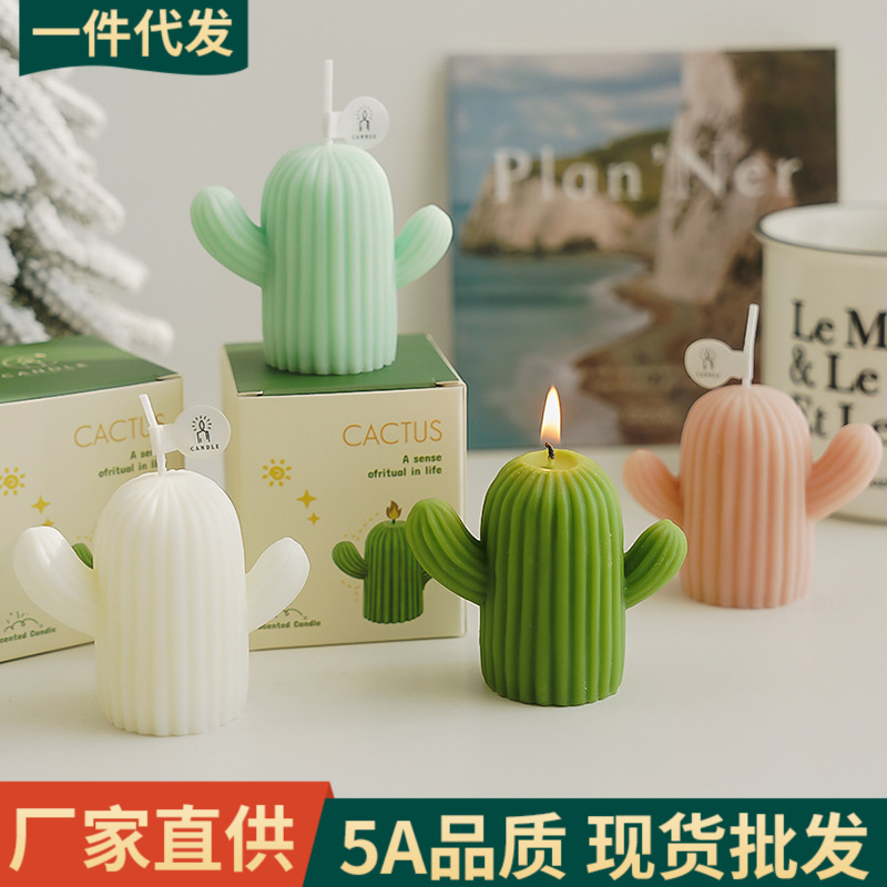 Cactus aroma de cera atmósfera creativa mano regalo pequeño aroma de vela hecha a mano simulación de cera de modelado