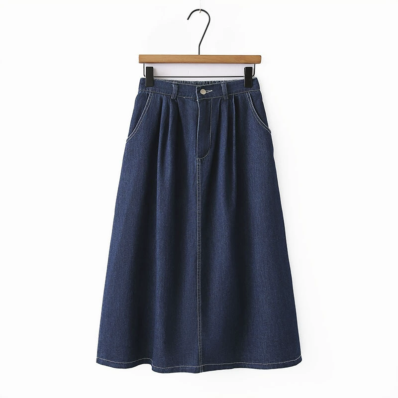 Long skirt, fashionable jeans, trousers, plus size, mid-length, high waist, A-line, fitted