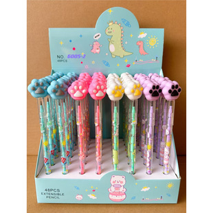Factory Direct Supply Creative Cartoon Cat Claw Head Bullet Pen No-sharpening Pencil Children's Stationery Gift