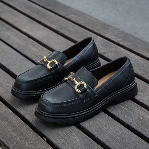 Dropshipping - Loafers Women's British Single Shoes Fashion Flat Sandals Rain Boots Waterproof Soft Sole Water Boots