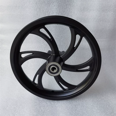 Hub Folding Bike Aluminum Wheel: Hub - 12-inch-25-wide-front-full-black-6-hole-disc-brake-aluminum-wheel-without-tire