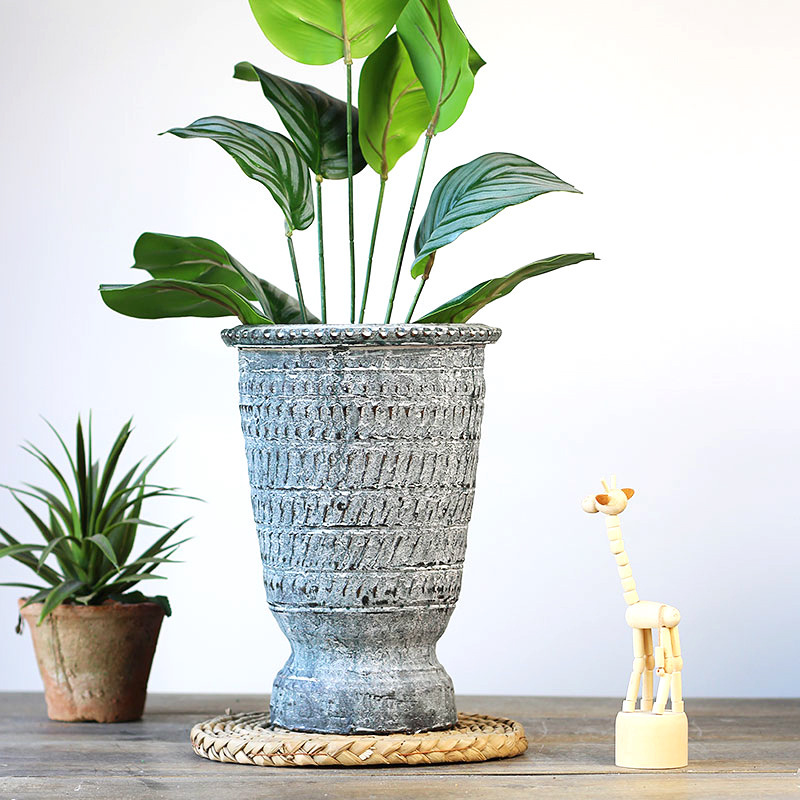 Gran diámetro maceta suculenta maestro acantilado pila de gres hecho a mano vintage arcilla alta decoración florero transpirable estilo chino