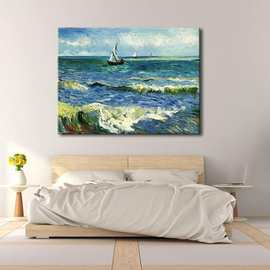 抽象油画艺术微喷帆布版画帆布墙艺术上的海洋图片客厅餐厅家居装