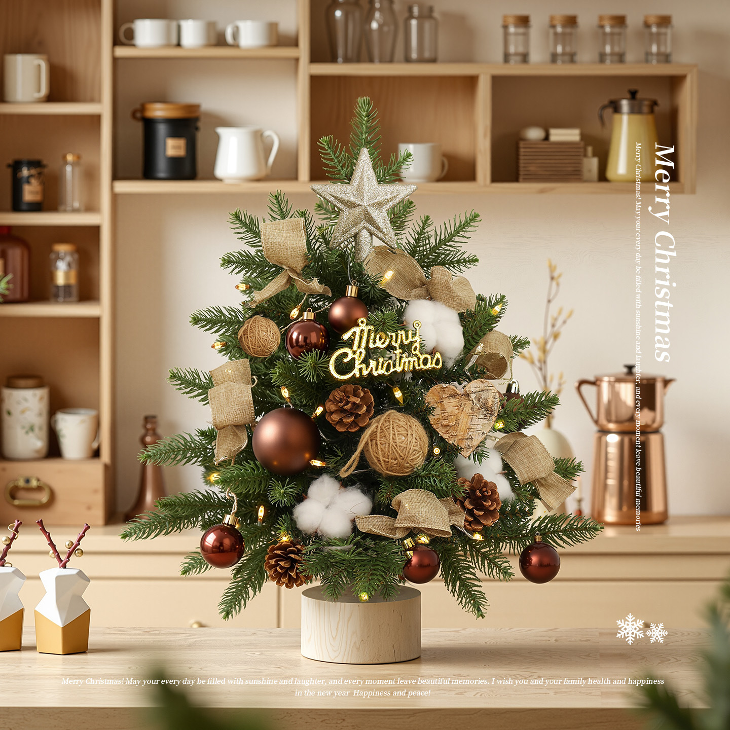 Árbol de Navidad de escritorio 2024, mini árbol de Navidad decorativo para el hogar, hoteles y escaparates, árbol artificial pequeño.
