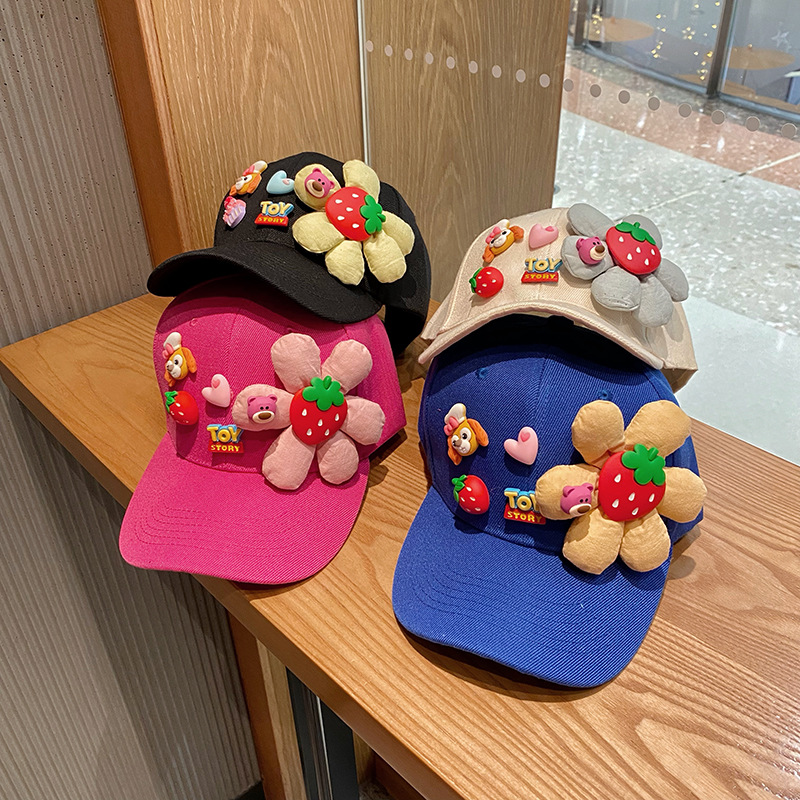 Korean Style Personalized Fashion Colorful Handmade DIY Flower Cartoon Hat Duck Cap Sun Protection Sun Hat Women's Hat